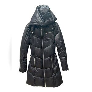 Bebe Satin Down puffer coat black L